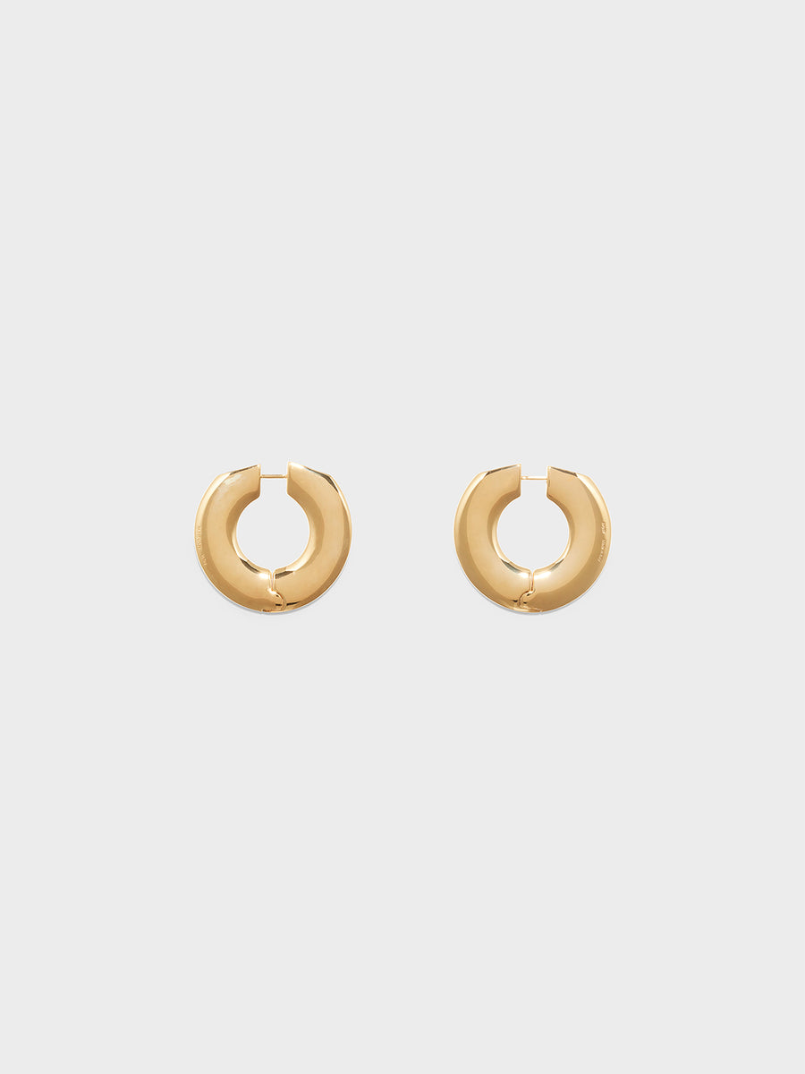 Aeyde | Ada Large 18kt Gold-Plated Hoop Earrings for Women | Luxury Materials | Handmade in Italy