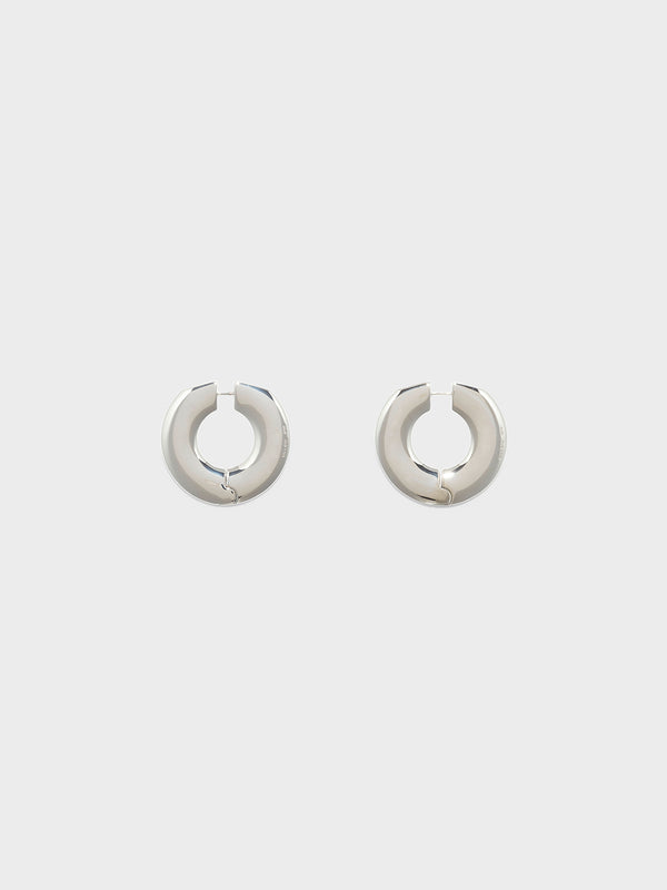 Aeyde | Ada Large Palladium-Plated Hoop Earrings for Women | Luxury Materials | Handmade in Italy