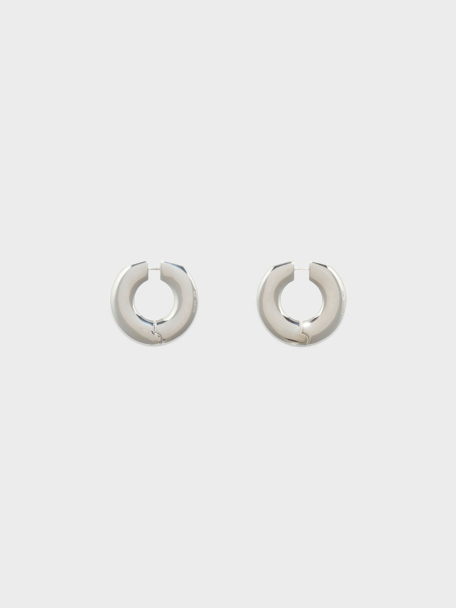 Aeyde | Ada Large Palladium-Plated Hoop Earrings for Women | Luxury Materials | Handmade in Italy