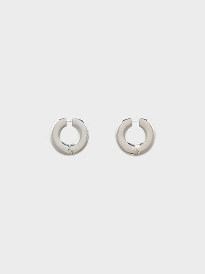 Aeyde | Ada Large Palladium-Plated Hoop Earrings for Women | Luxury Materials | Handmade in Italy