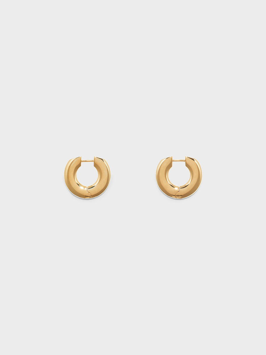 Aeyde | Ada Medium 18kt Gold-Plated Hoop Earrings for Women | Luxury Materials | Handmade in Italy