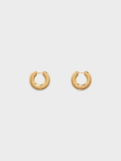 Aeyde | Ada Medium 18kt Gold-Plated Hoop Earrings for Women | Luxury Materials | Handmade in Italy