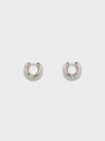 Alaya Medium Palladium-Plated Hoop Earrings - Image 1