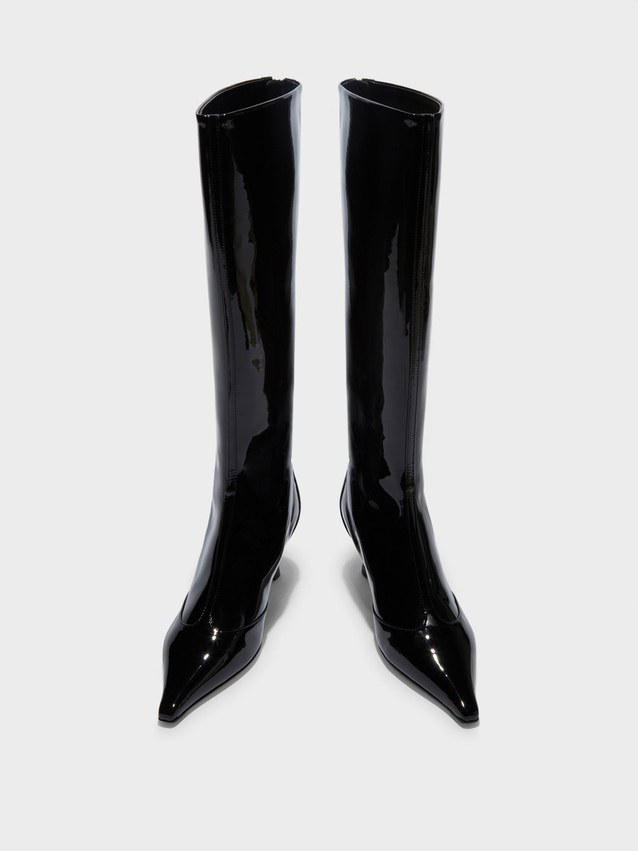 Alexis Patent Knee-High Boots