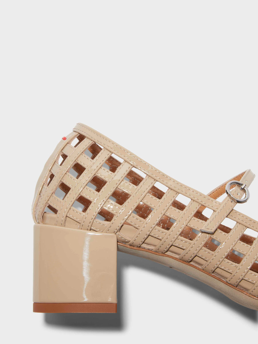 Aline Caged Leather Mary-Jane Pumps