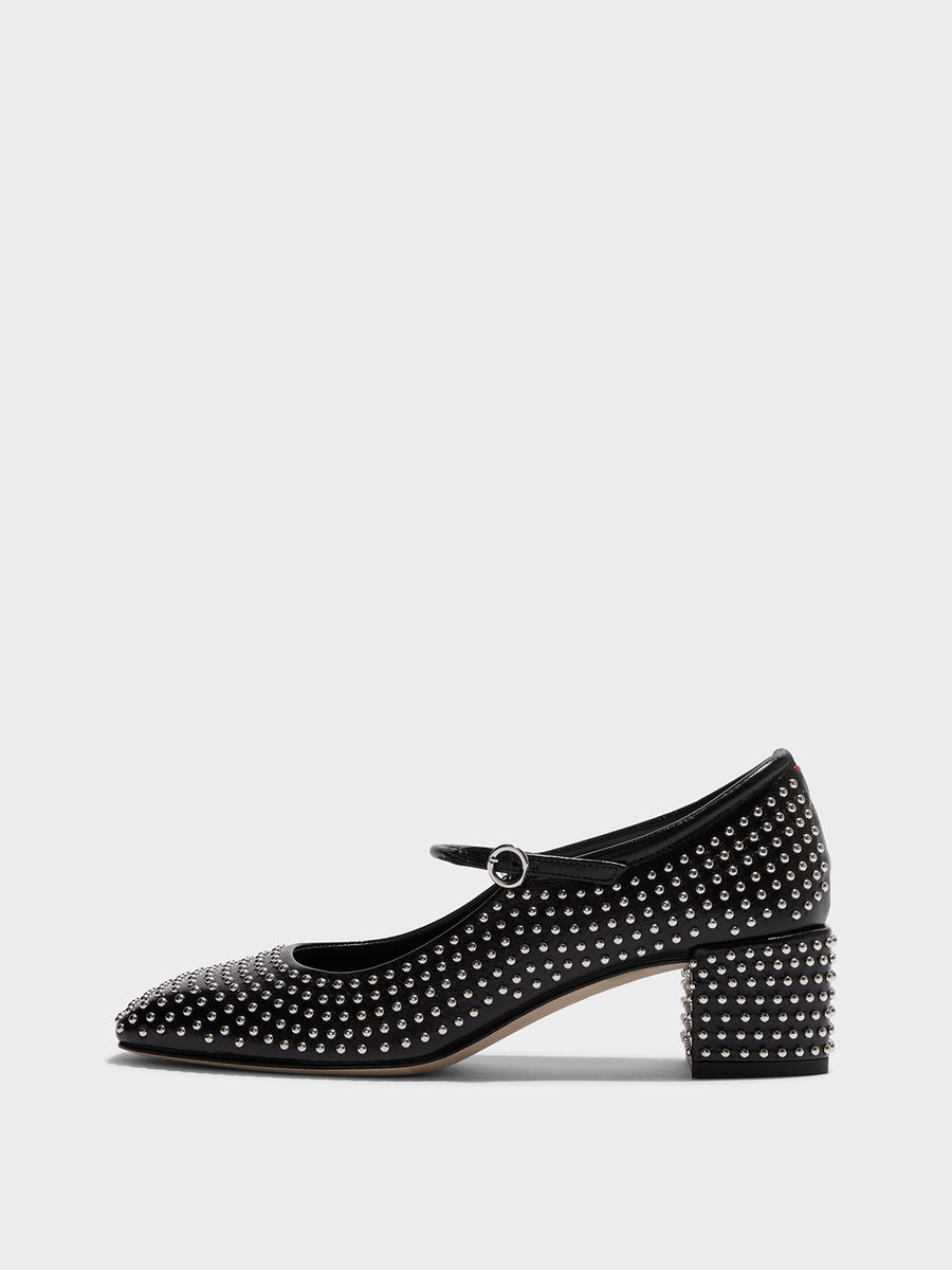 Aline Mini Studs Leather Mary-Jane Pumps