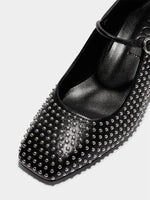 Aline Mini Studs Leather Mary-Jane Pumps - Image 3
