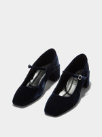 Aline Velvet Mary-Jane Pumps - Image 2