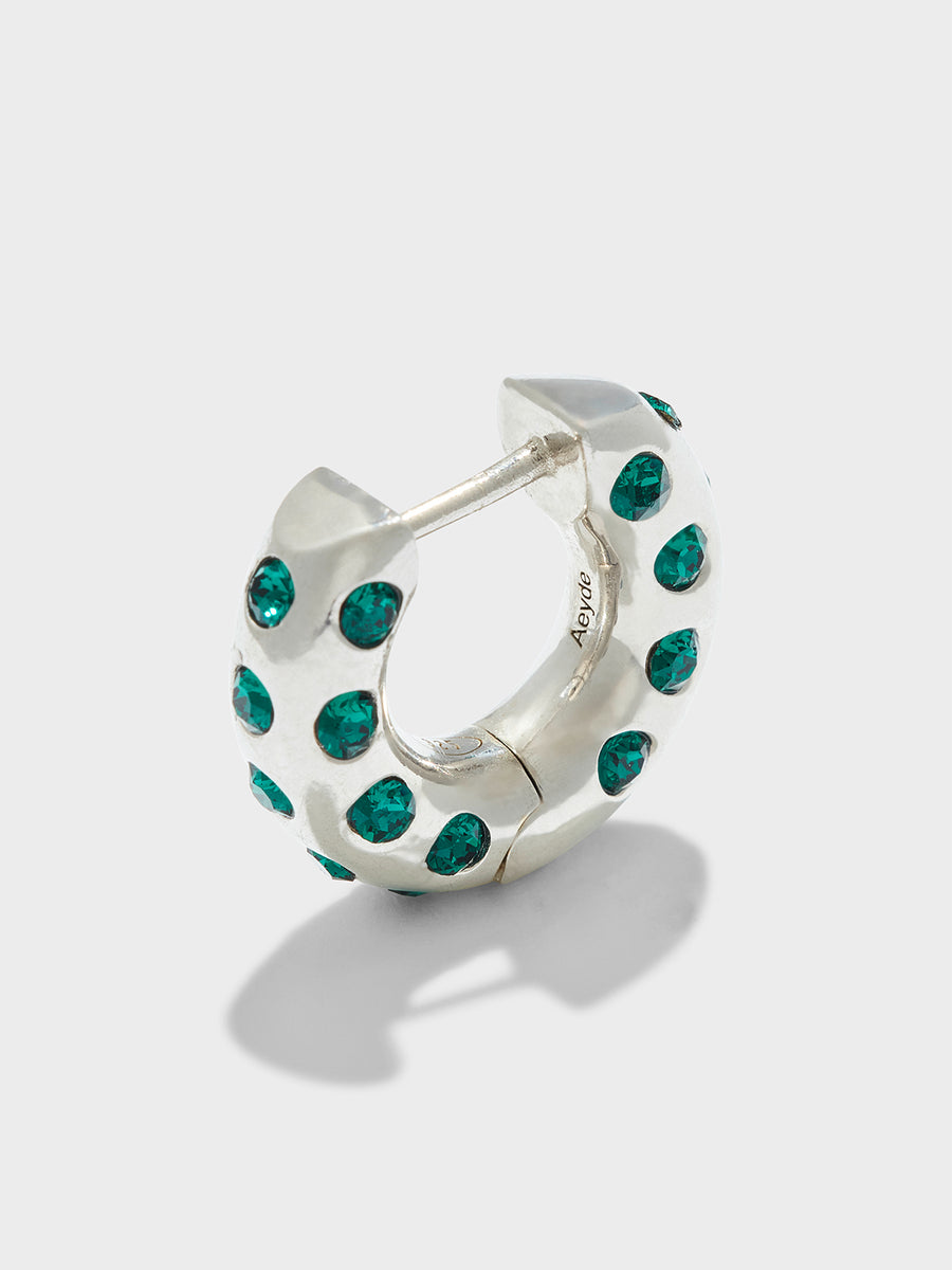 Aeyde | Alto Crystal and Palladium-Plated Hoop Earrings for Women | Luxury Materials | Handmade in Italy | Material Details
