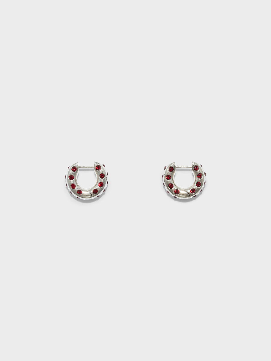 Aeyde | Alto Crystal and Palladium-Plated Hoop Earrings for Women | Luxury Materials | Handmade in Italy | Material Details