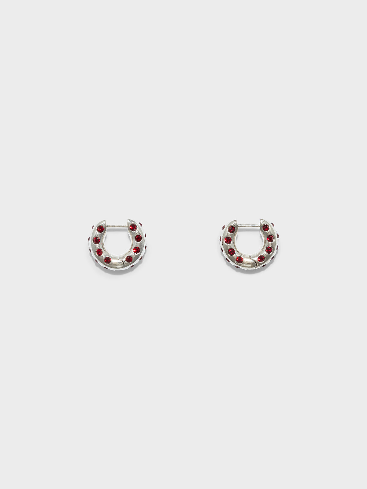 Aeyde | Alto Crystal and Palladium-Plated Hoop Earrings for Women | Luxury Materials | Handmade in Italy