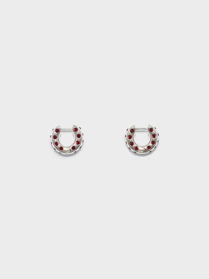 Aeyde | Alto Crystal and Palladium-Plated Hoop Earrings for Women | Luxury Materials | Handmade in Italy