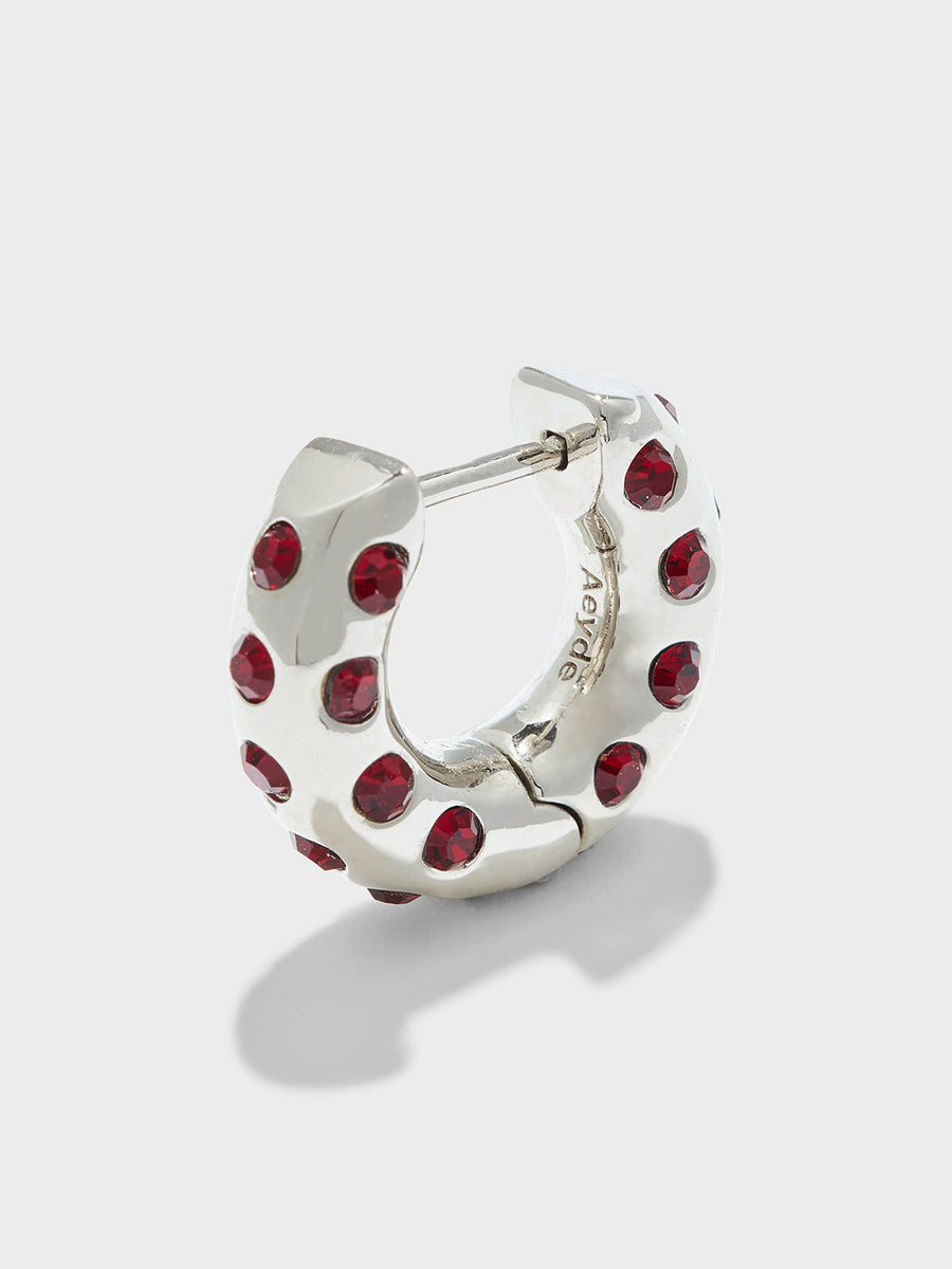 Aeyde | Alto Crystal and Palladium-Plated Hoop Earrings for Women | Luxury Materials | Handmade in Italy | How to Style