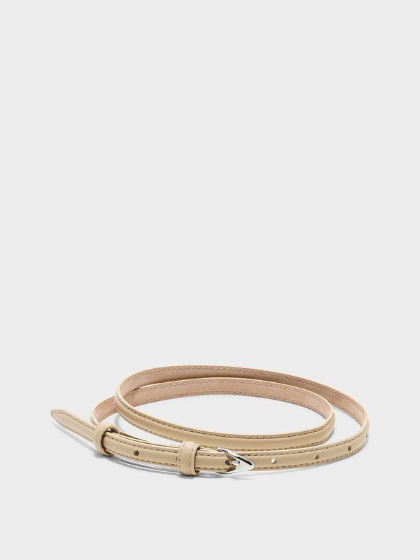 Aeyde | Alvy Leather Belt for Women | Latte/Silver Calf | Luxury Materials | Handmade in Italy