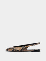 Amelia Snake Print Slingback Flats - Image 1