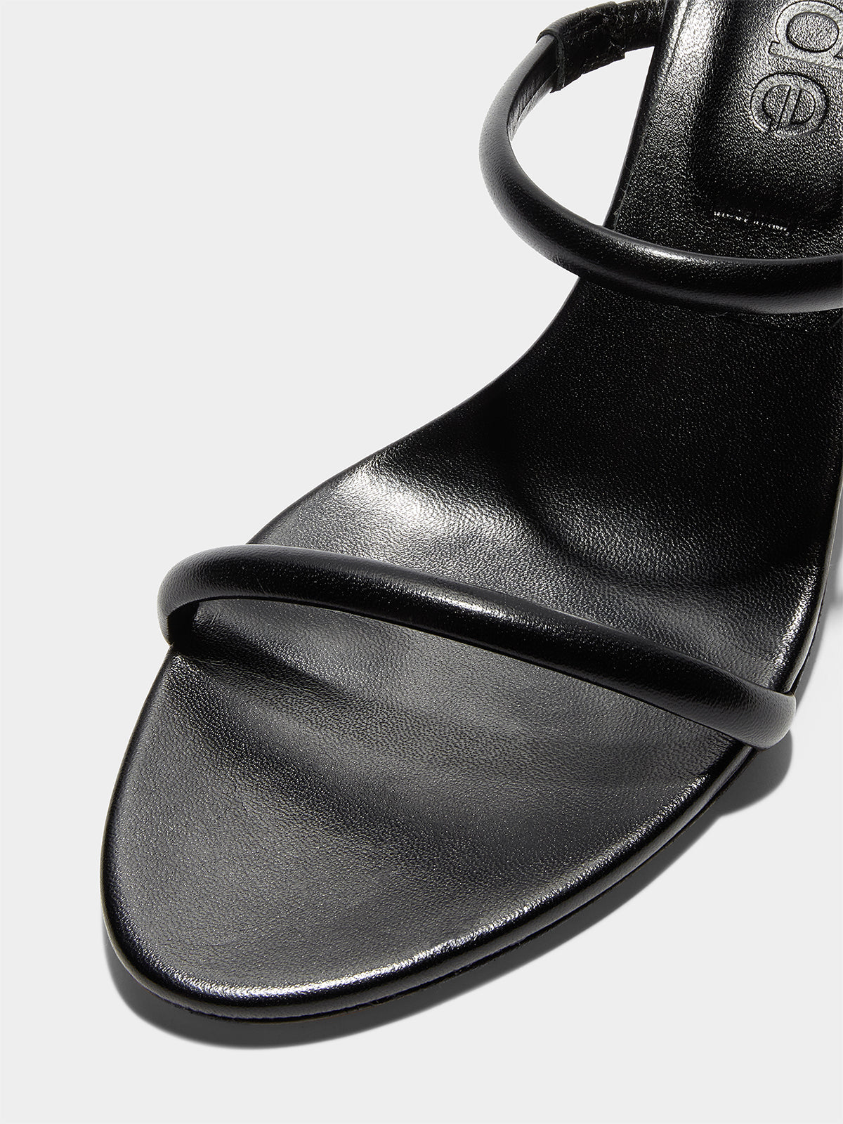 Aeyde | Anni Leather Sandals Leather Heeled Sandals for Women | Black Nappa | Round Toe | Mid Heel | Luxury Materials | Handmade in Italy