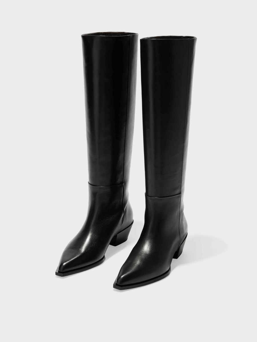 Arla Leather Cowboy Knee-High Boots