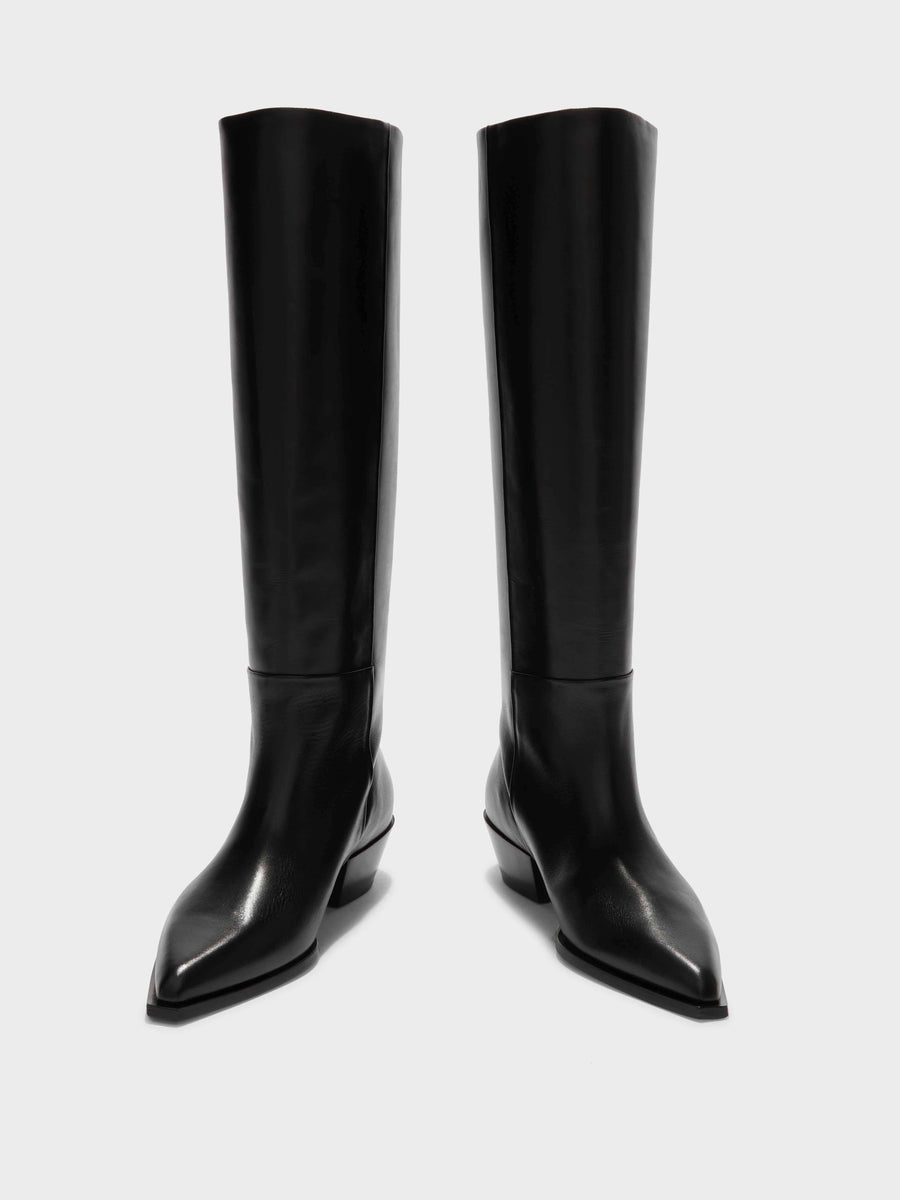 Arla Leather Cowboy Knee-High Boots