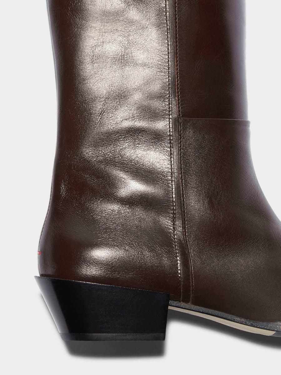 Arla Leather Cowboy Knee-High Boots