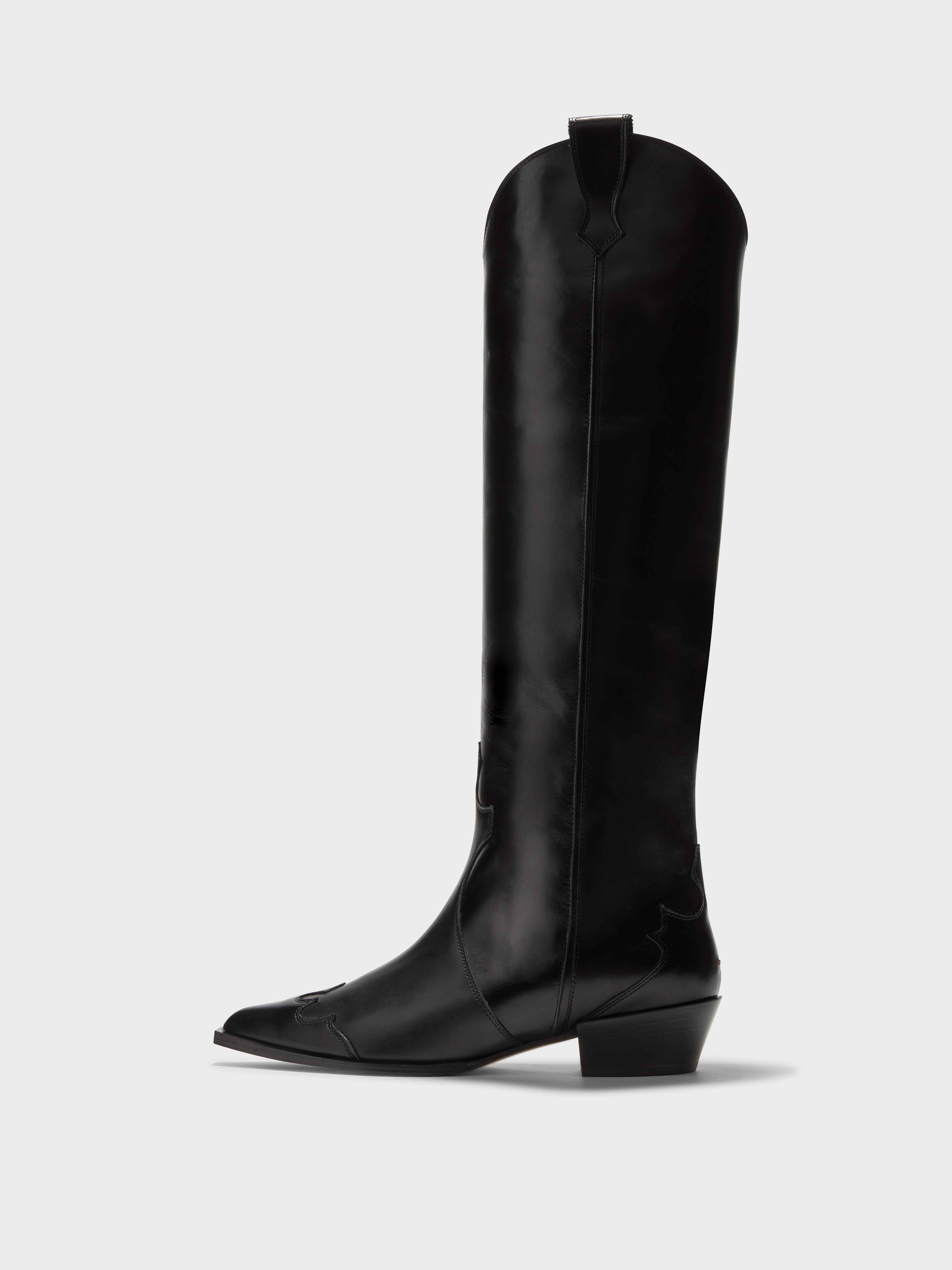Aruna Leather Knee-High Cowboy Boots - Image 1