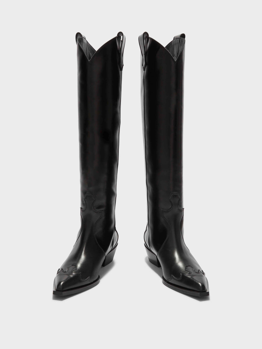 Aruna Leather Knee-High Cowboy Boots