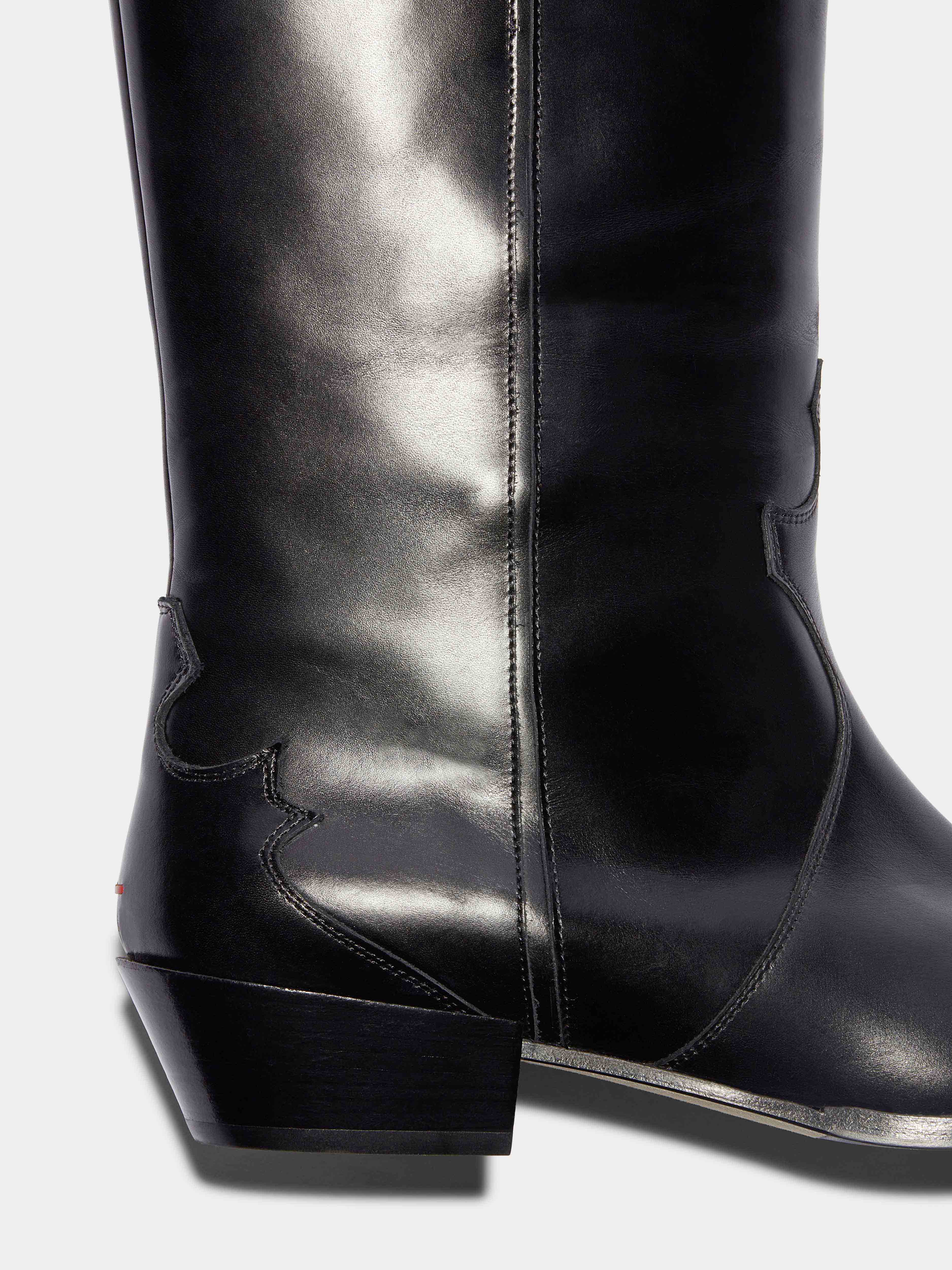 Aruna Leather Knee-High Cowboy Boots - Image 4