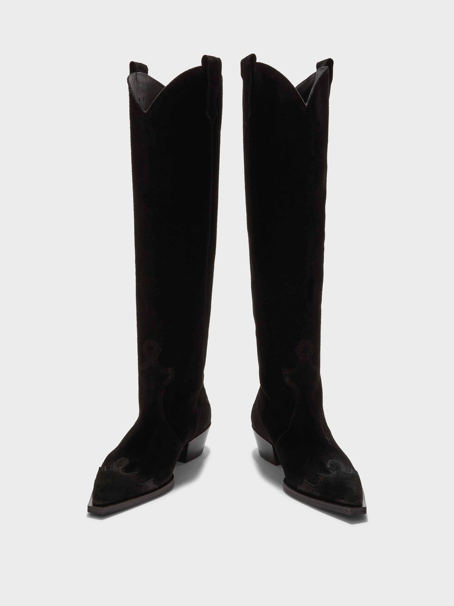 Aruna Suede Knee-High Cowboy Boots