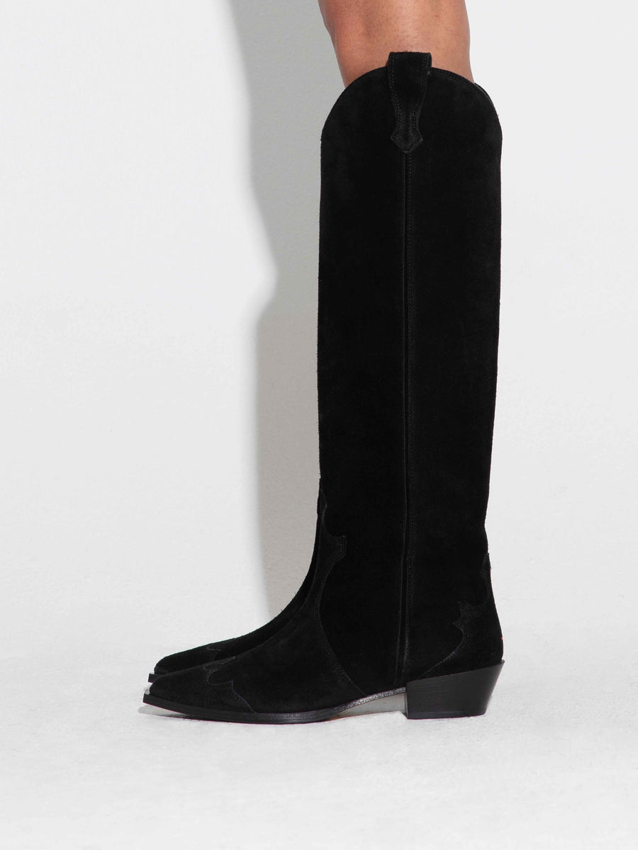 Aruna Suede Knee-High Cowboy Boots