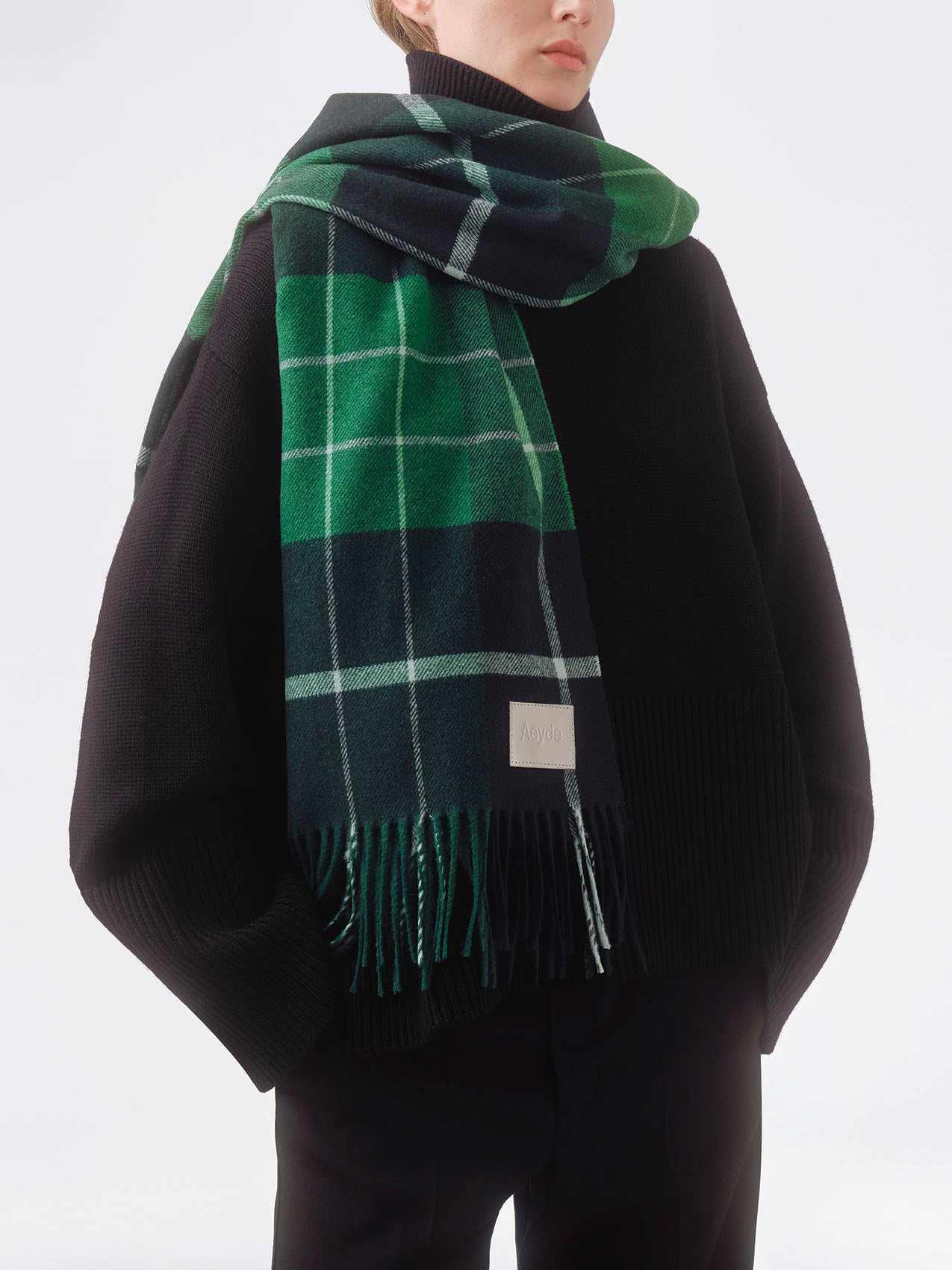 Aeyde | Benn Wool Scarves for Women | Moss Wool | Luxury Materials | Handmade in Italy | How to Style