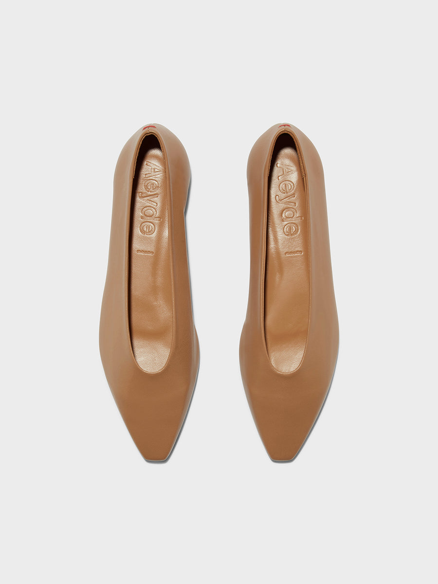 Betty Leather Square-Toe Ballet Flats