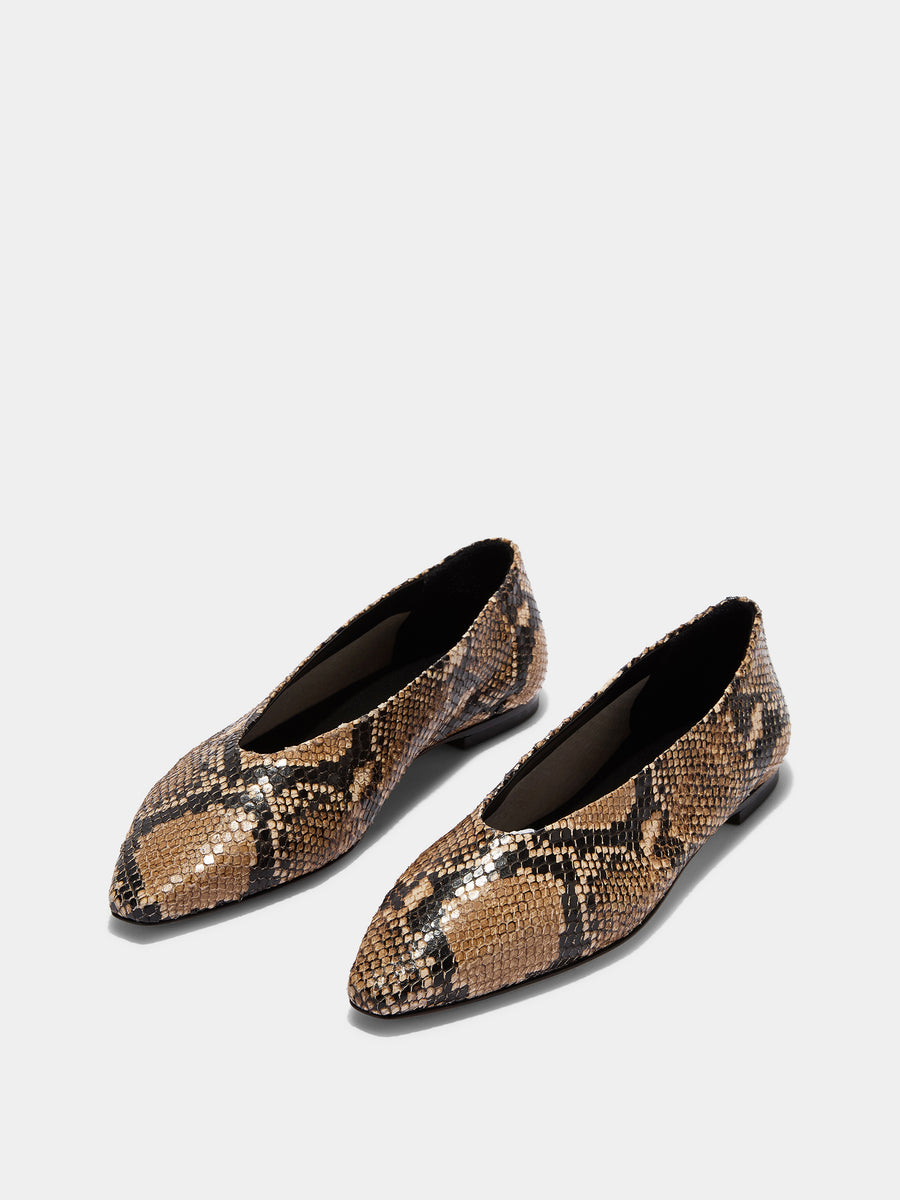 Betty Snake Print Ballet Flats