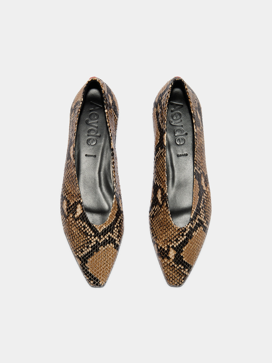 Betty Snake Print Ballet Flats