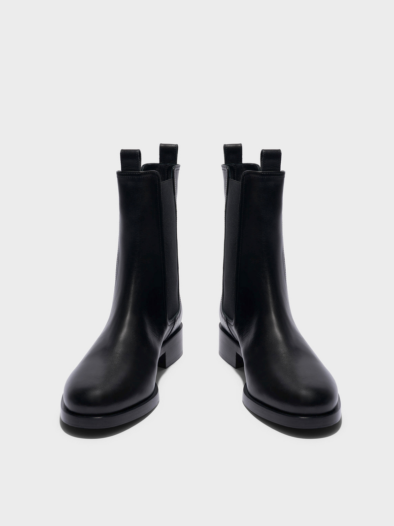 Caspar Leather Ankle Boots