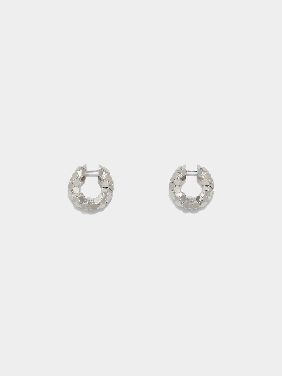 Cooper Medium Palladium-Plated Hoop Earrings