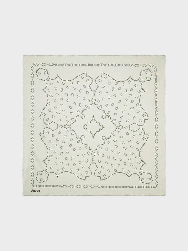 Aeyde | Dakota Printed Cotton Scarf Scarves for Women | Creamy Cotton | Luxury Materials | Handmade in Italy