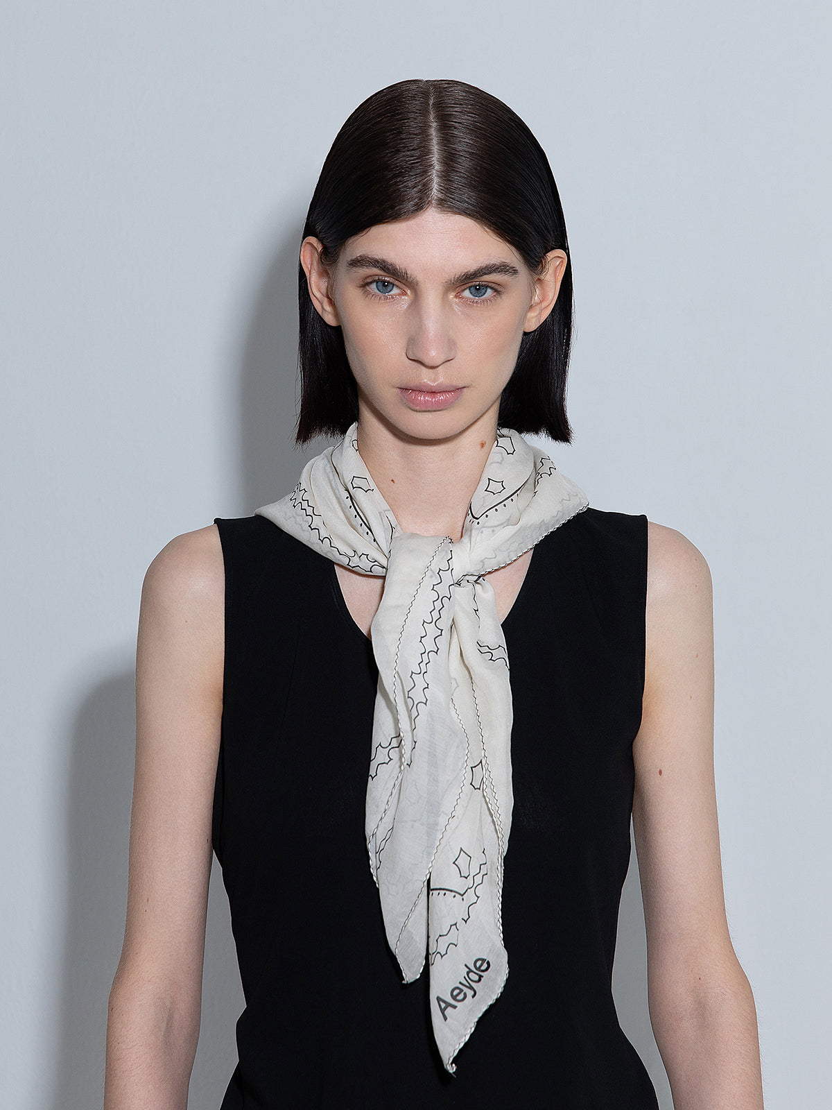 Aeyde | Dallas Printed Cotton and Silk Scarf Scarves for Women | Creamy Cotton/Silk | Luxury Materials | Handmade in Italy | How to Style