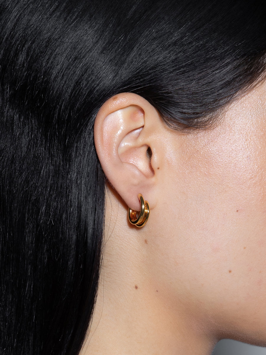 Dean 18k Gold-Plated Hoop Earrings