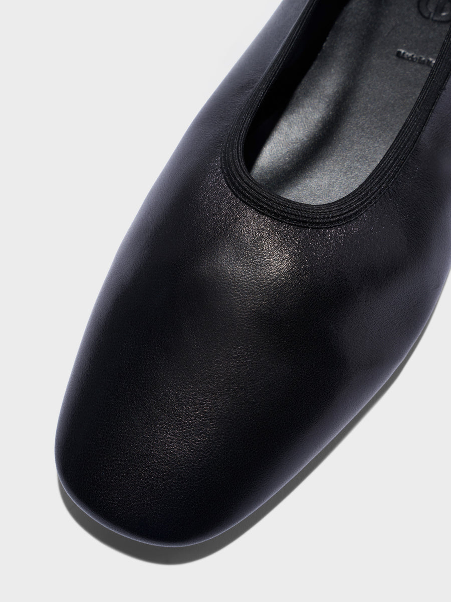 Aeyde | Dex Leather Flats Leather Flats for Women | Black Nappa | Round Toe | Flat Heel | Heel Details