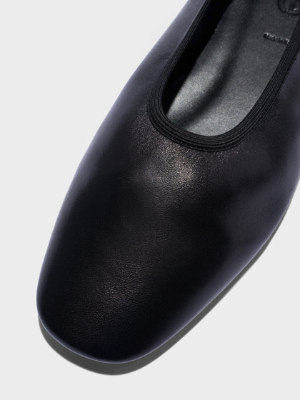 Aeyde | Dex Leather Flats Leather Flats for Women | Black Nappa | Round Toe | Flat Heel | Heel Details