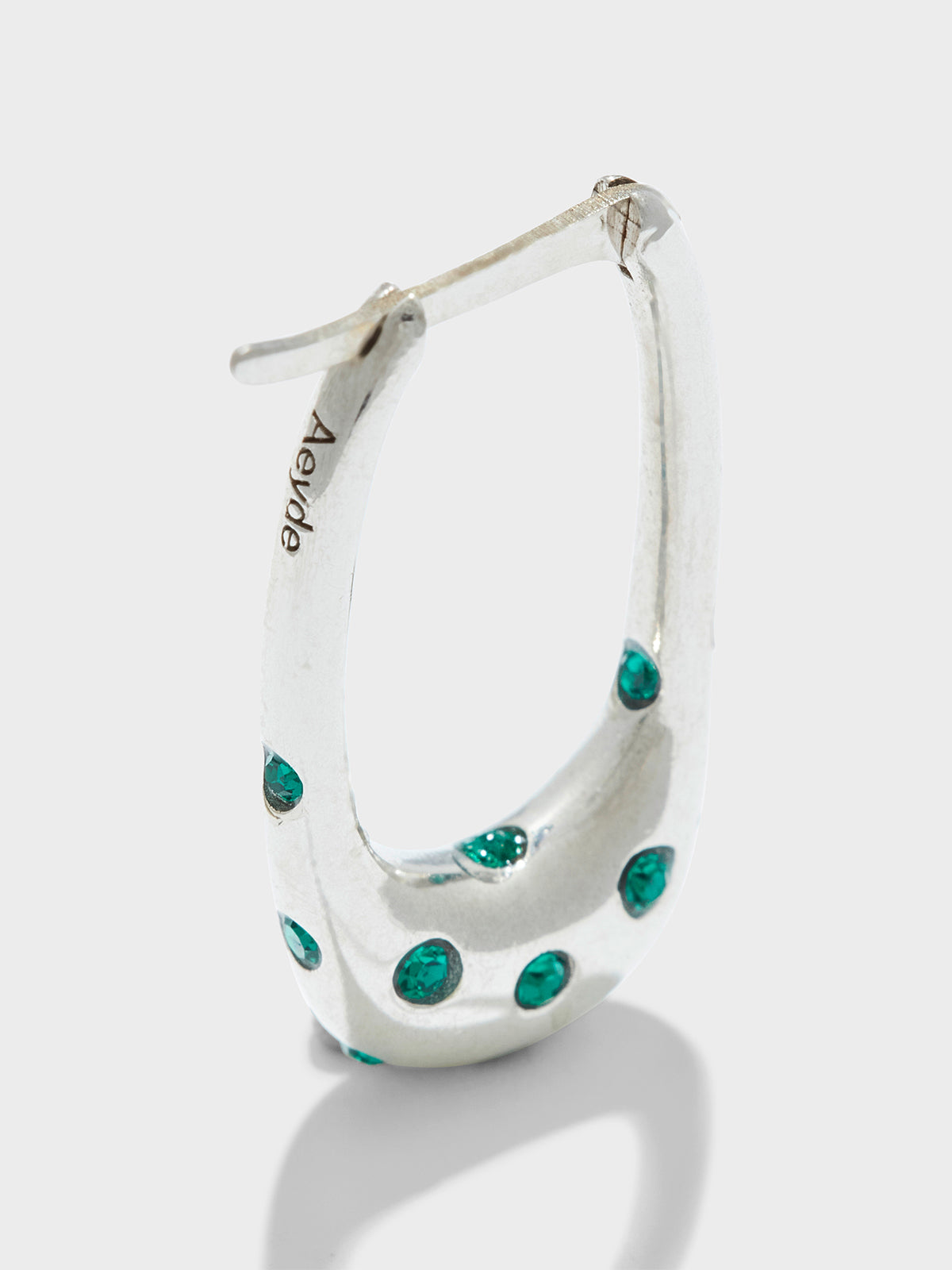Aeyde | Elijah Crystal and Palladium-Plated Hoop Earrings for Women | Luxury Materials | Handmade in Italy | Material Details