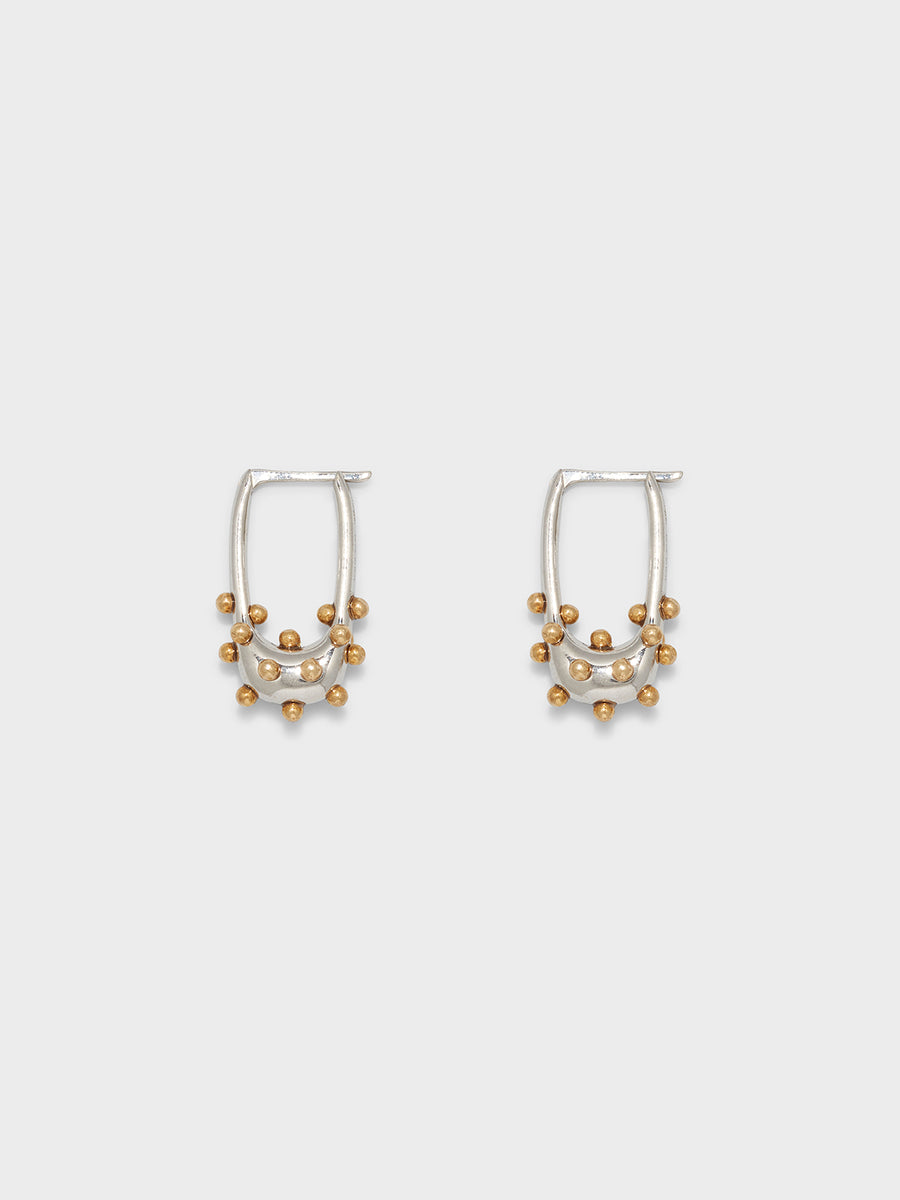 Elijah Palladium and 18kt Gold-Plated Hoop Earrings