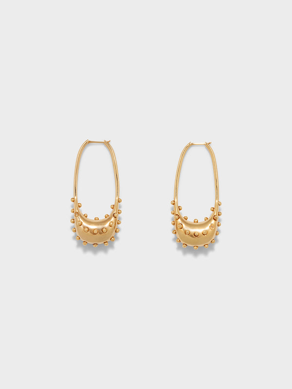 Aeyde | Ellen 18kt Gold-Plated Hoop Earrings for Women | Luxury Materials | Handmade in Italy