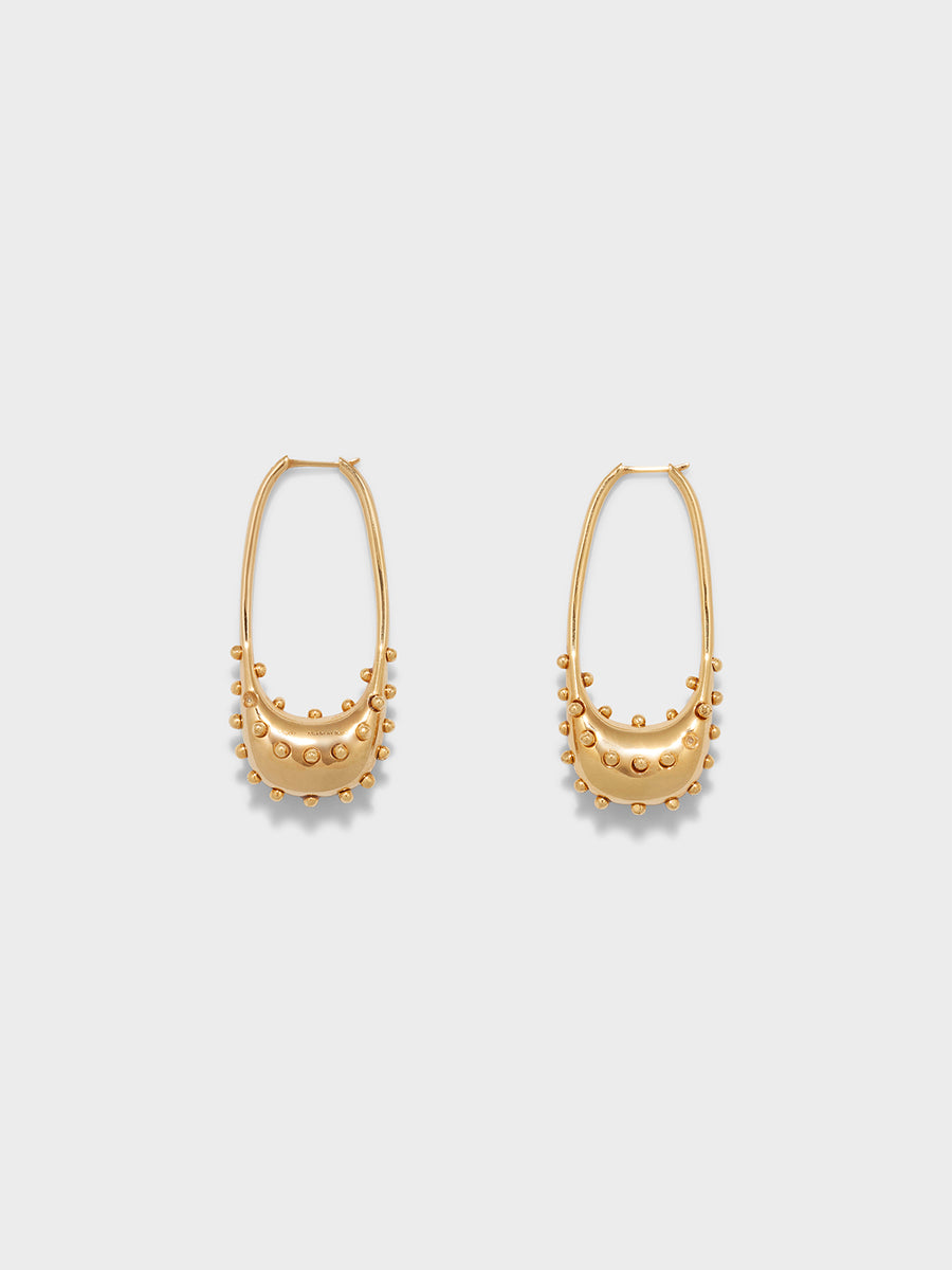 Aeyde | Ellen 18kt Gold-Plated Hoop Earrings for Women | Luxury Materials | Handmade in Italy