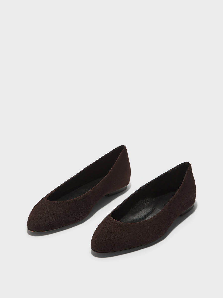 Ellie Suede Almond-Toe Flats