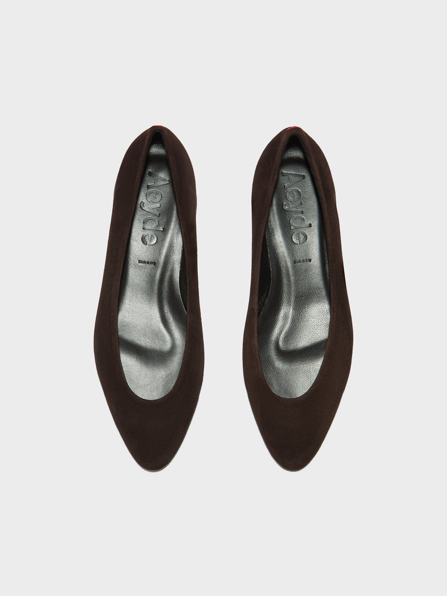 Ellie Suede Almond-Toe Flats