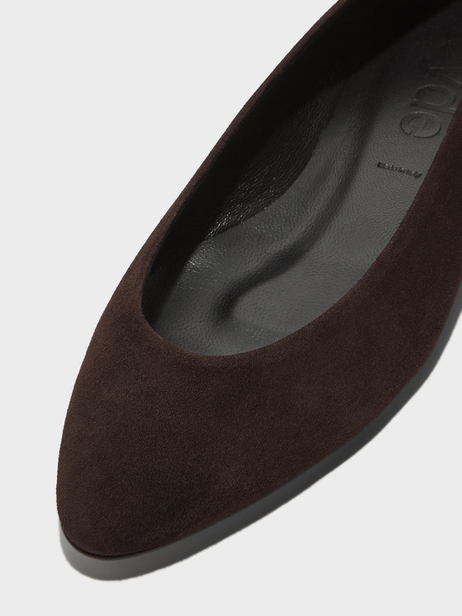 Ellie Suede Almond-Toe Flats