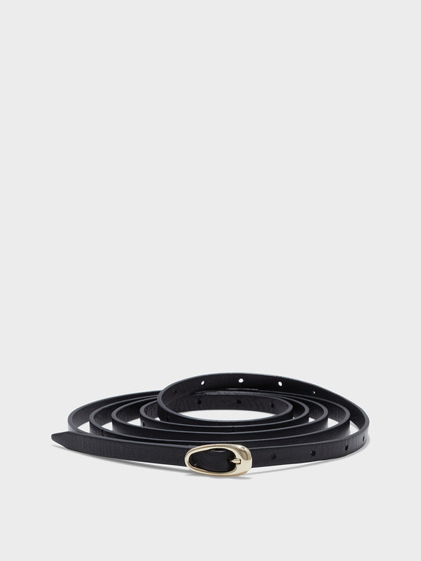 Aeyde | Ellie Double-Wrap Leather Belt Leather Belt for Women | Black/Gold | Luxury Materials | Handmade in Italy