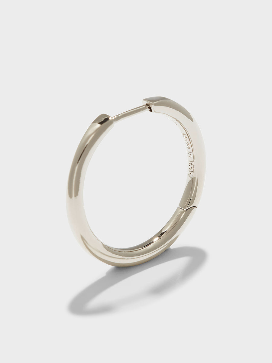 Elona Medium Palladium-Plated Hoop Earrings