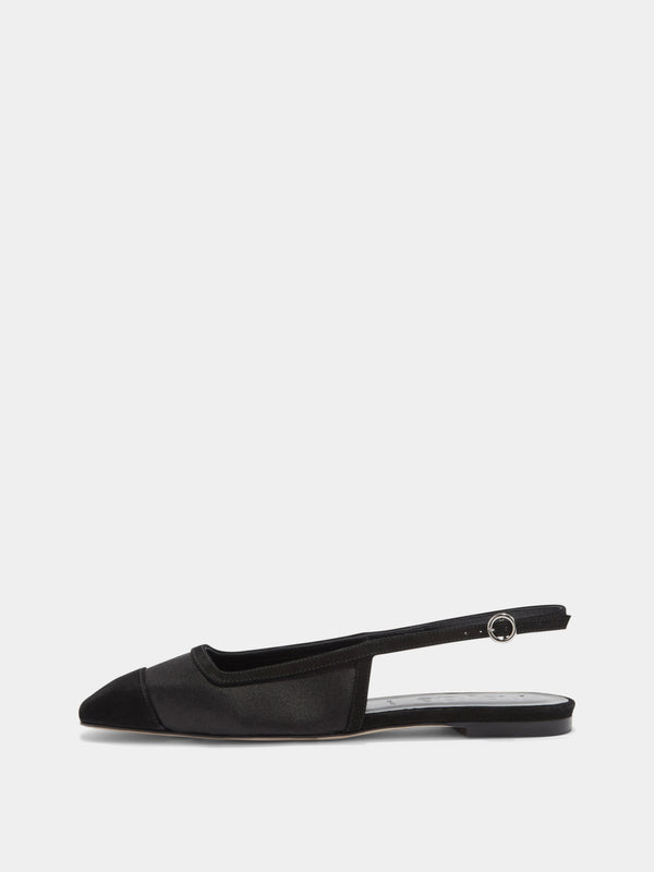 Geraldine Satin Toe-Cap Slingback