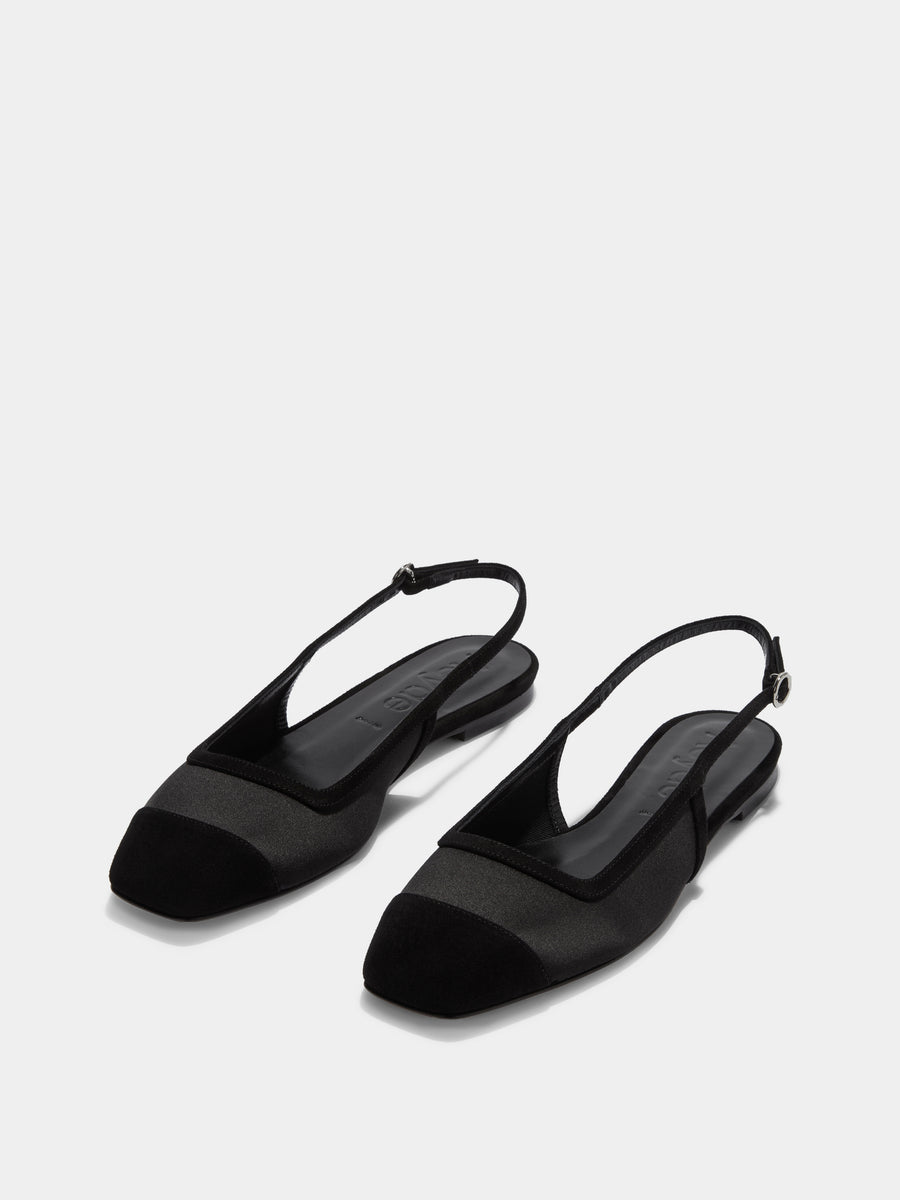 Geraldine Satin Toe-Cap Slingback